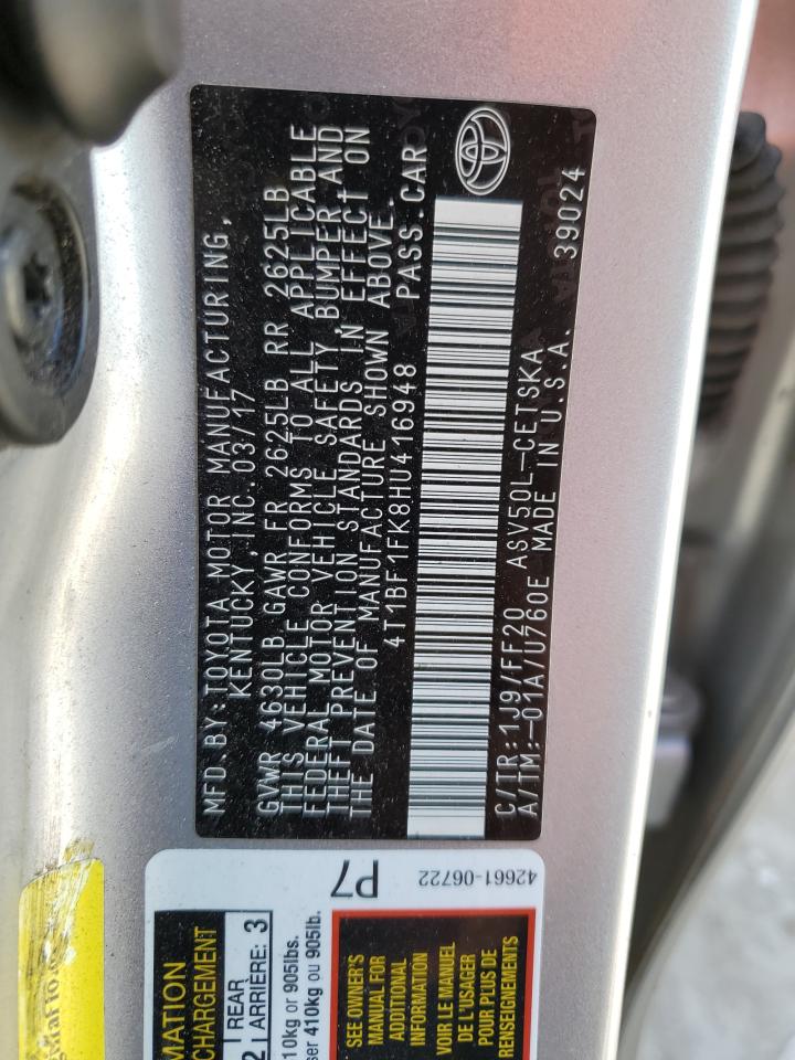 4T1BF1FK8HU416948 2017 Toyota Camry Le