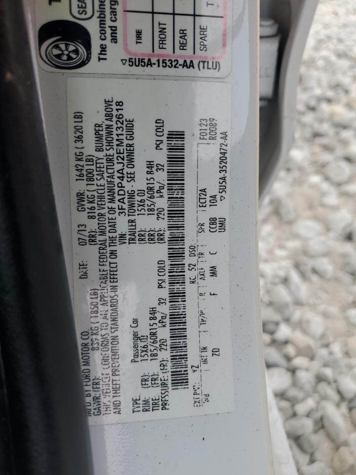 2014 Ford Fiesta S VIN: 3FADP4AJ2EM132618 Lot: 72451154