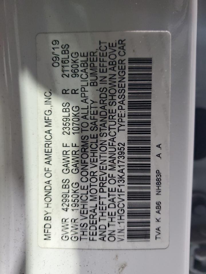 1HGCV1F13KA173952 2019 HONDA ACCORD - Image 14