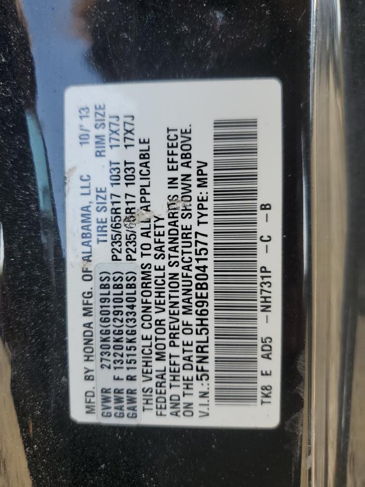 5FNRL5H69EB041577 2014 Honda Odyssey Exl