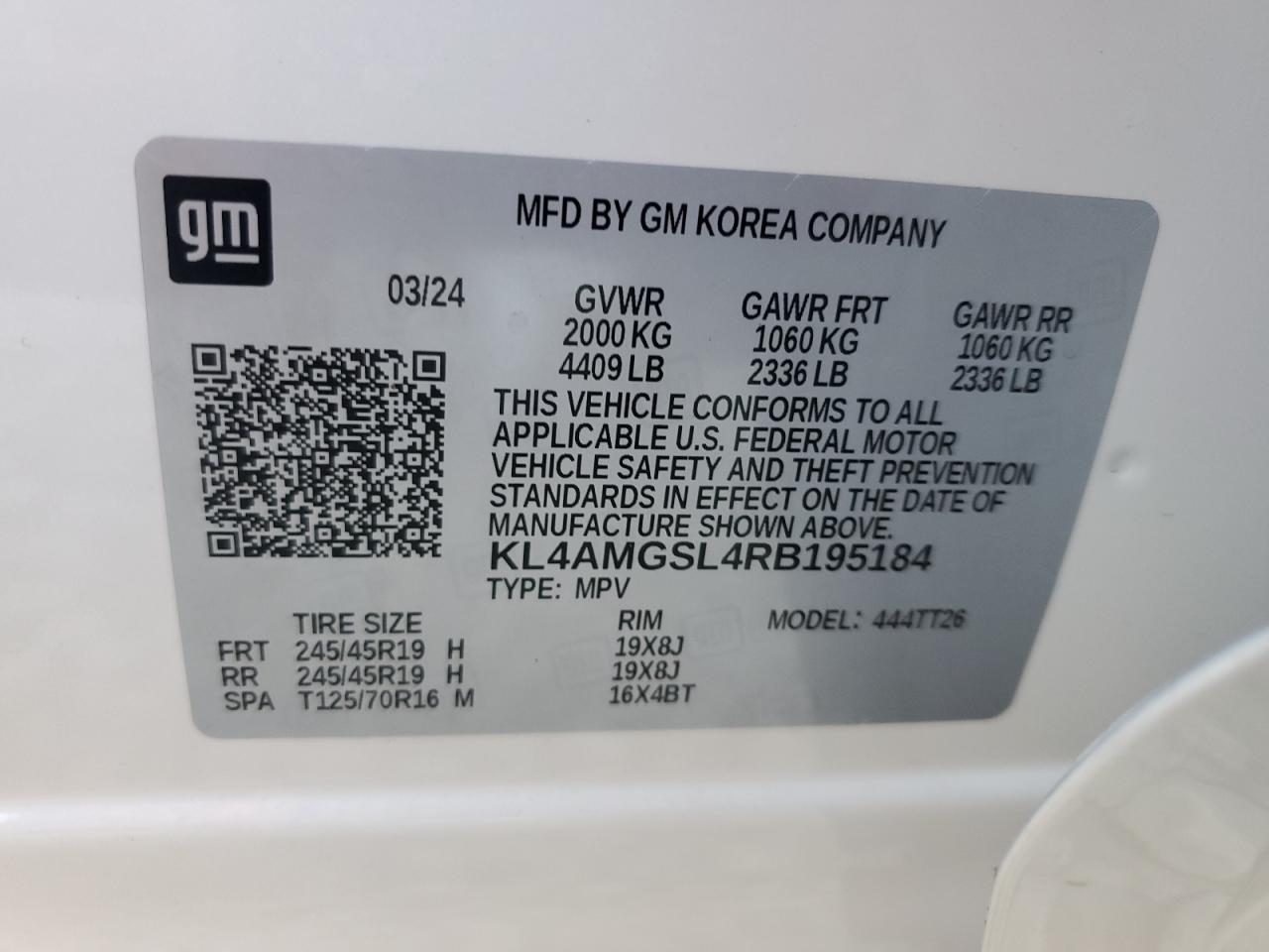 2024 Buick Encore Gx Avenir VIN: KL4AMGSL4RB195184 Lot: 72238944