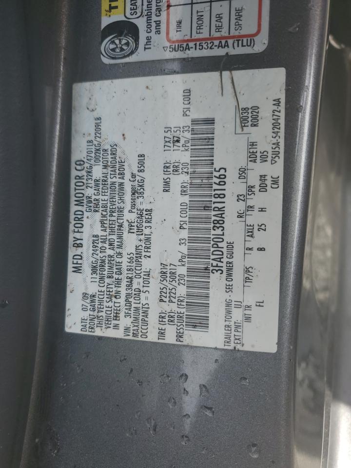 3FADP0L38AR181665 2010 Ford Fusion Hybrid