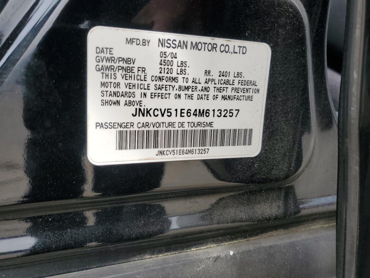 JNKCV51E64M613257 2004 Infiniti G35