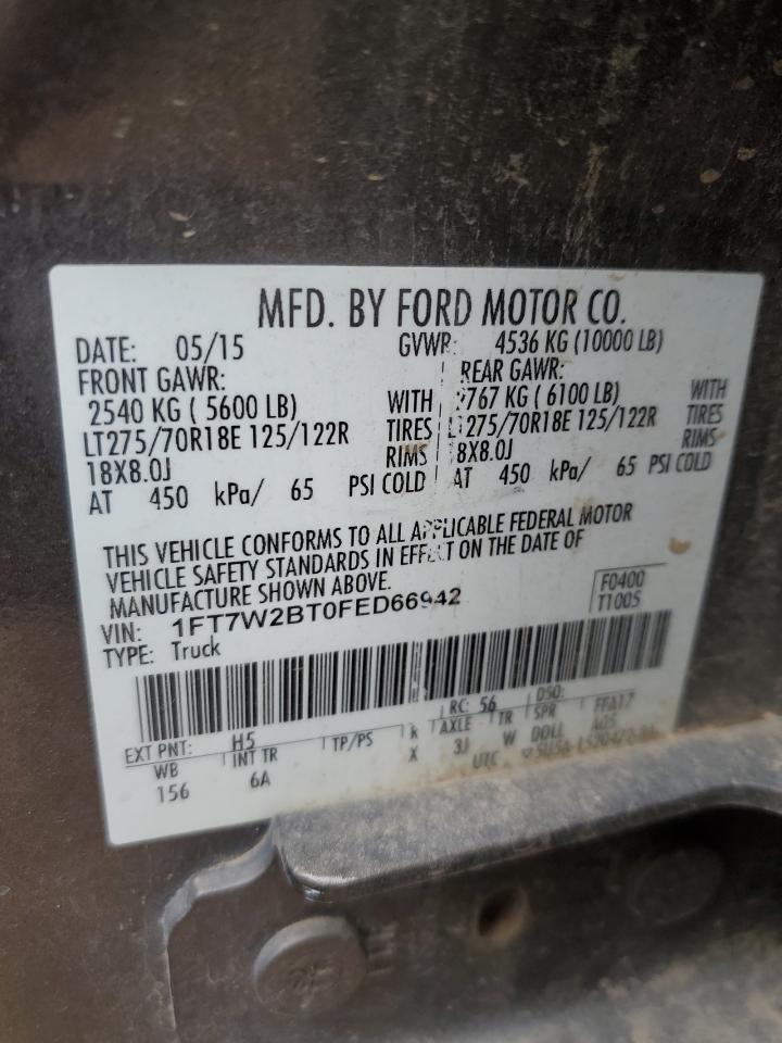 1FT7W2BT0FED66942 2015 Ford F250 Super Duty