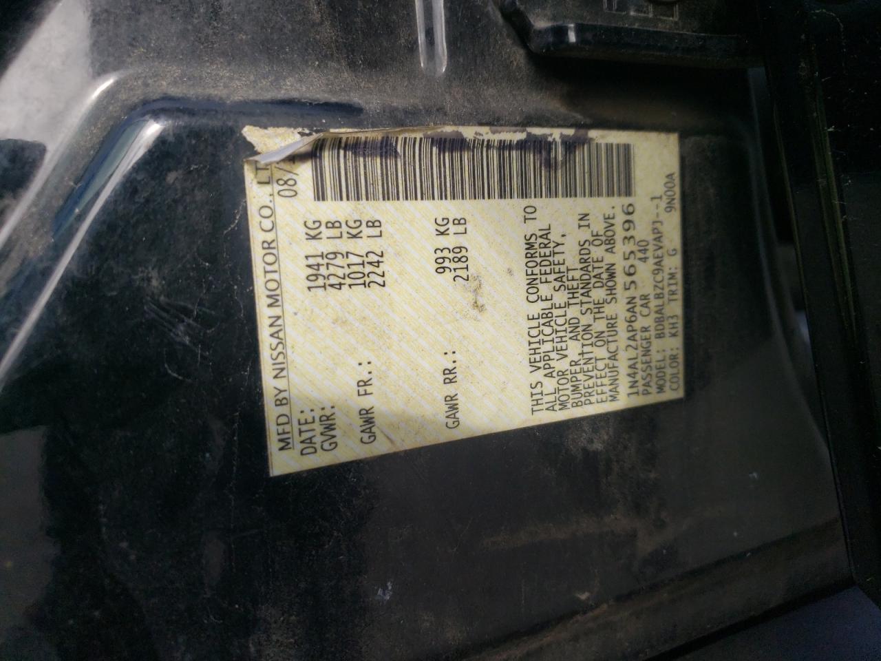 1N4AL2AP6AN565396 2010 Nissan Altima Base