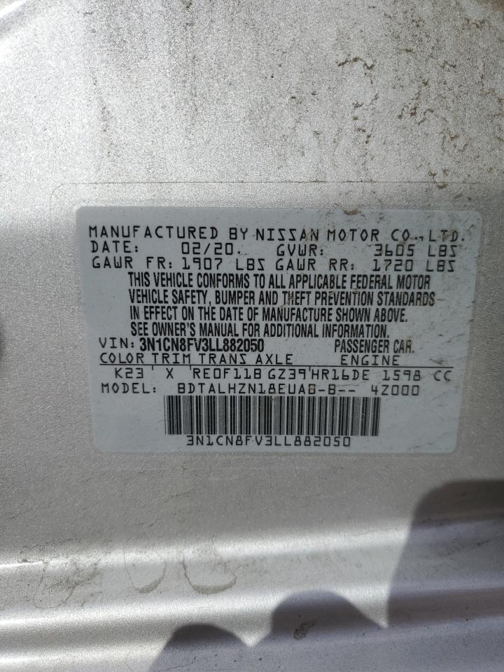 3N1CN8FV3LL882050 2020 Nissan Versa Sr