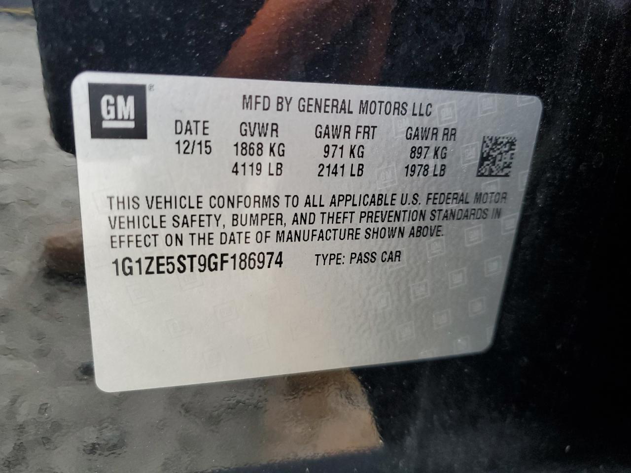 1G1ZE5ST9GF186974 2016 CHEVROLET MALIBU - Image 12