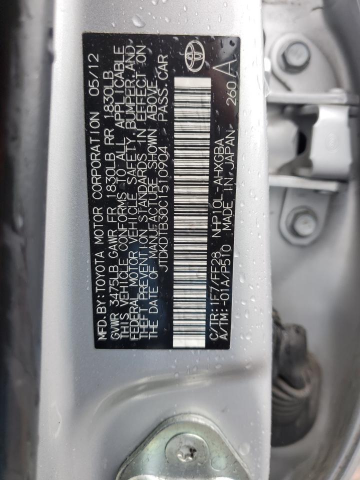 JTDKDTB30C1510904 2012 Toyota Prius C