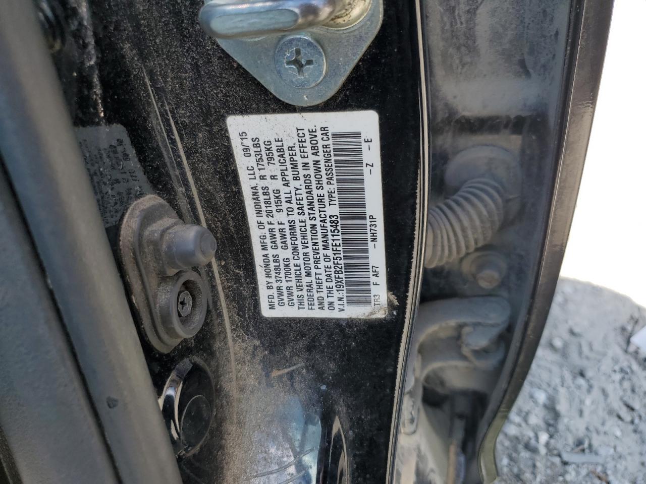 19XFB2F51FE115483 2015 Honda Civic Lx 19XFB2F51FE115483 2015 Honda Civic Lx