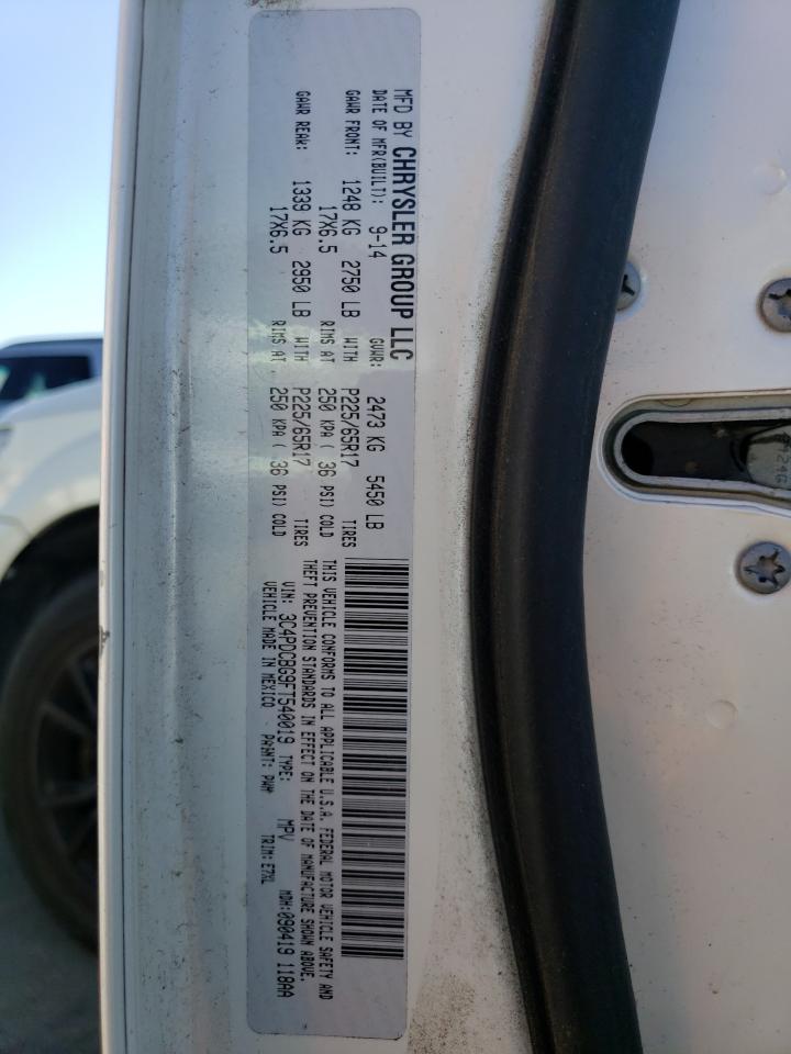 2015 Dodge Journey Sxt VIN: 3C4PDCBG9FT540019 Lot: 69997224