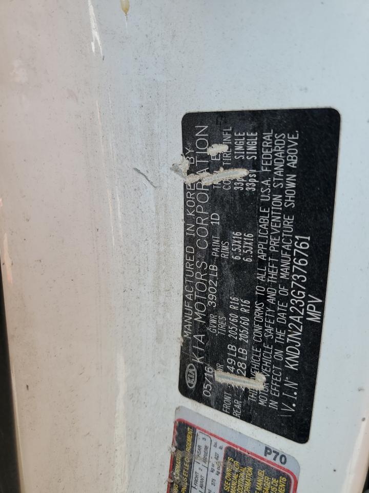 2016 Kia Soul VIN: KNDJN2A23G7376761 Lot: 70004404