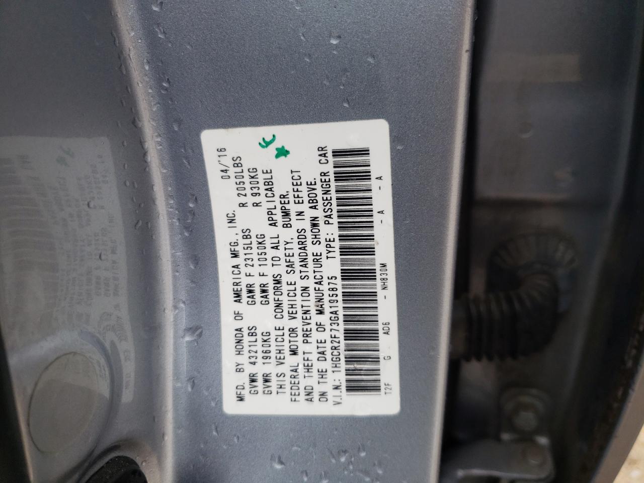 1HGCR2F73GA195875 2016 HONDA ACCORD - Image 14