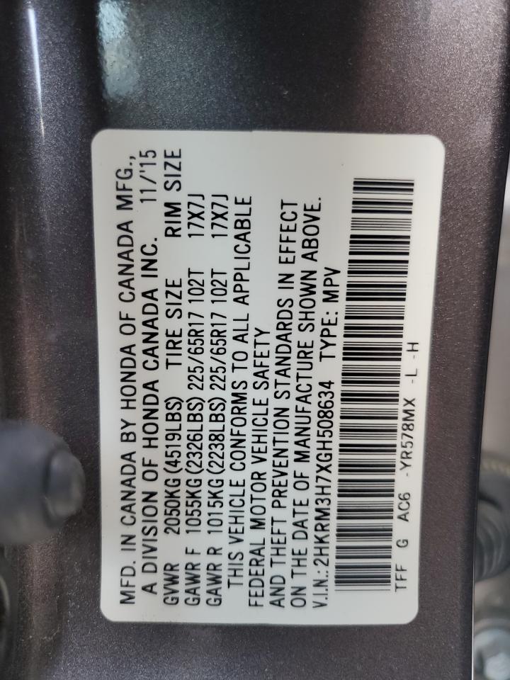 2HKRM3H7XGH508634 2016 Honda Cr-V Exl