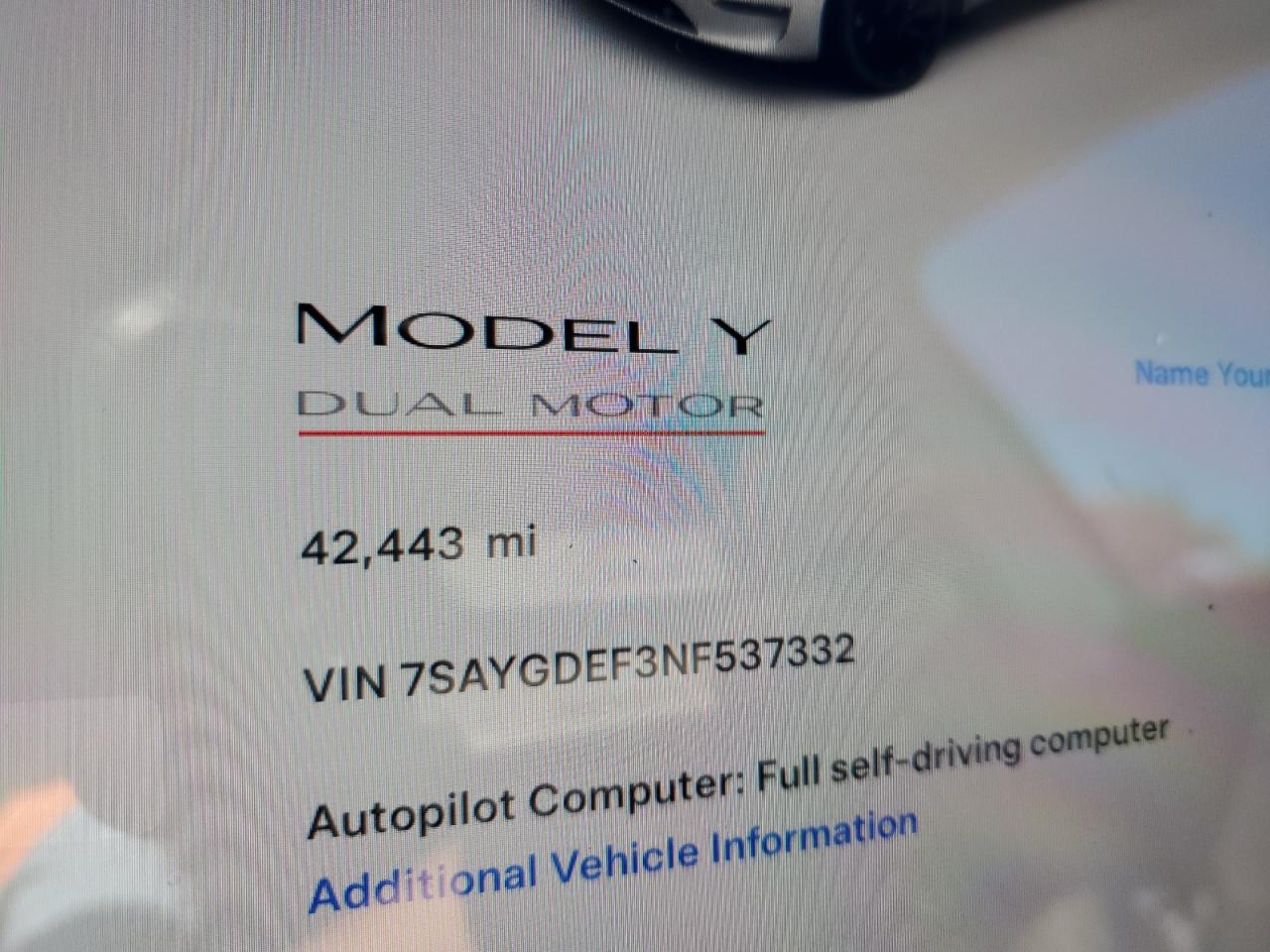 2022 Tesla Model Y VIN: 7SAYGDEF3NF537332 Lot: 70006174