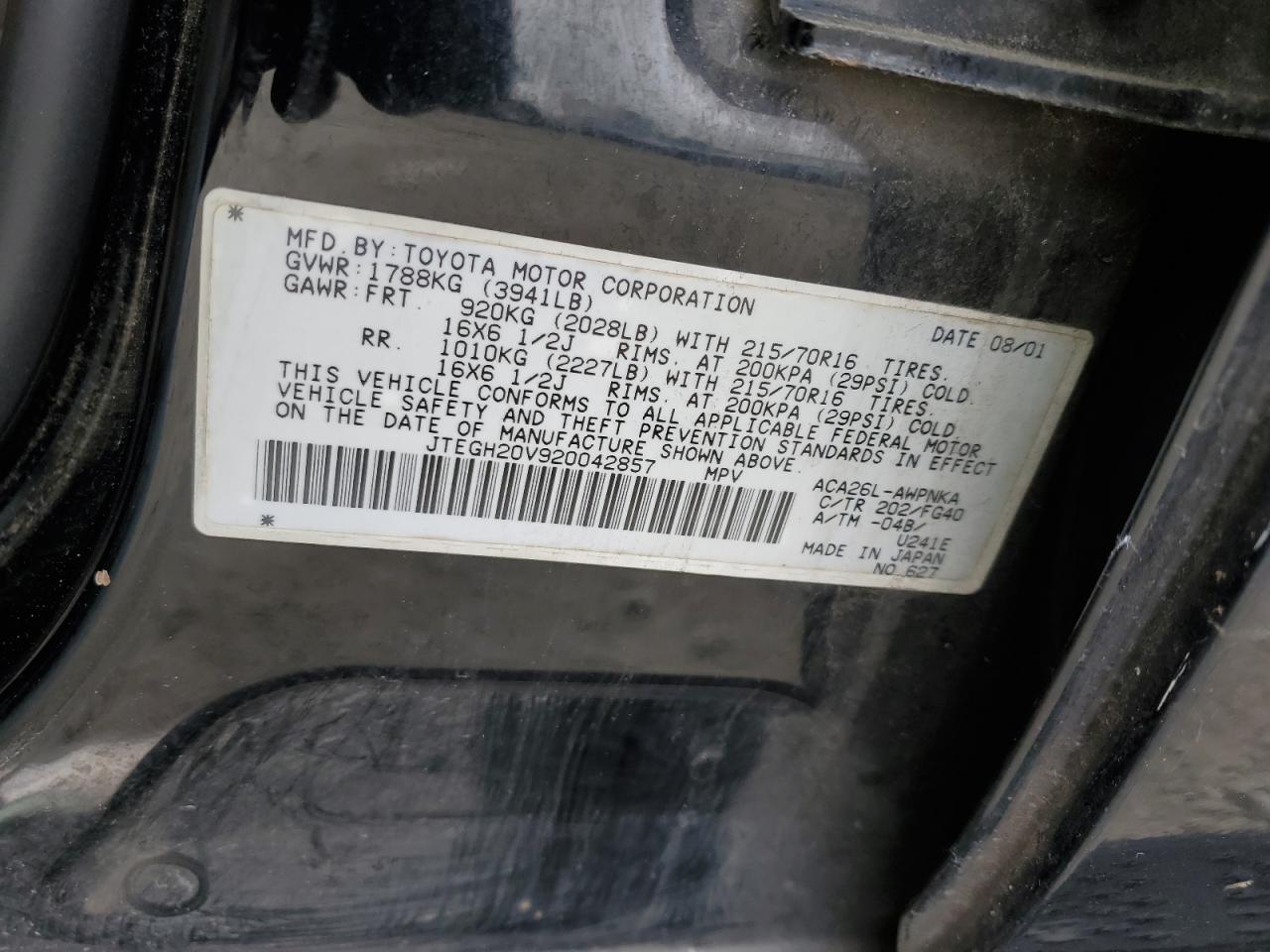 JTEGH20V920042857 2002 Toyota Rav4