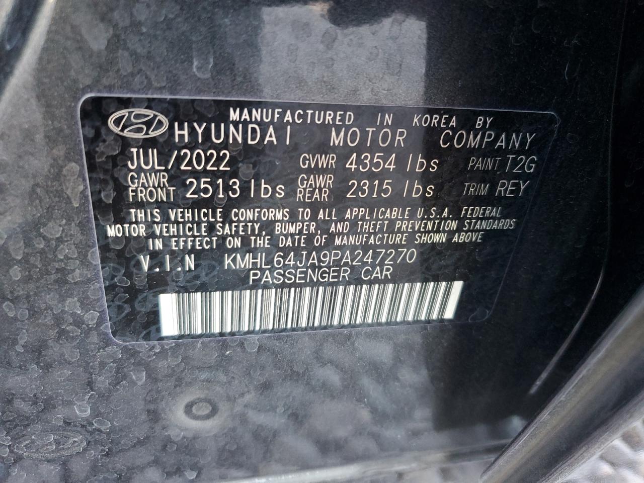 KMHL64JA9PA247270 2023 Hyundai Sonata Sel