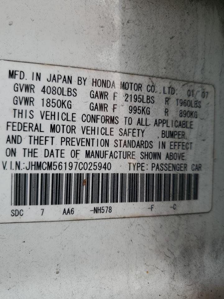 JHMCM56197C025940 2007 Honda Accord Value