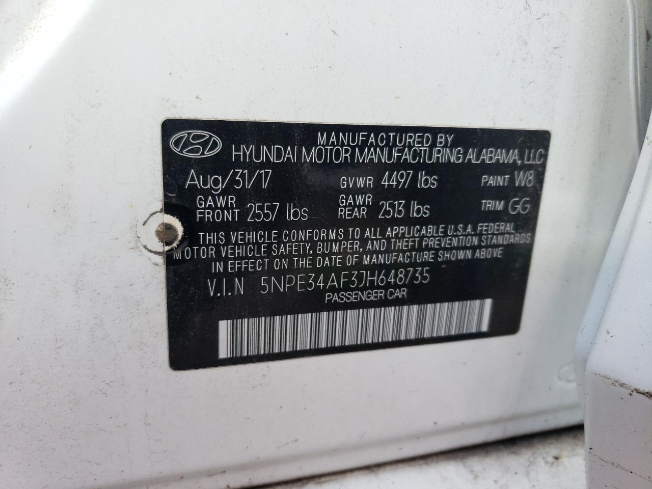 5NPE34AF3JH648735 2018 HYUNDAI SONATA - Image 15