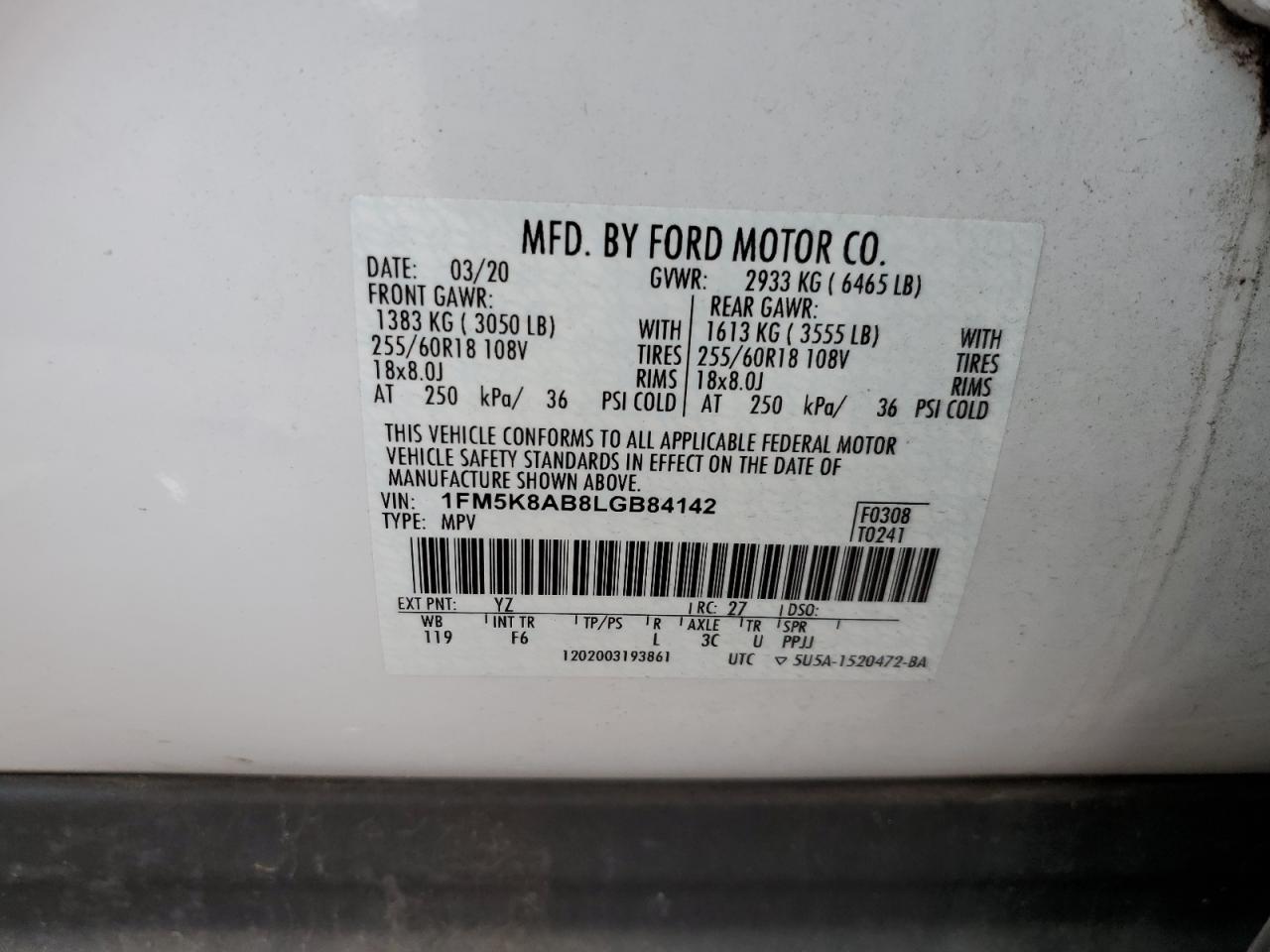 1FM5K8AB8LGB84142 2020 FORD EXPLORER - Image 12