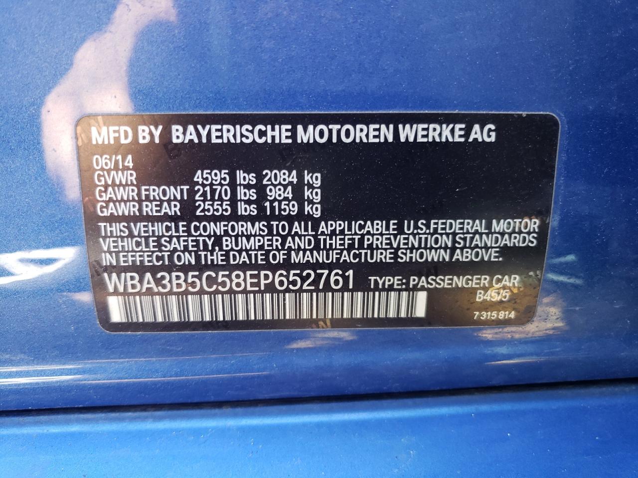 WBA3B5C58EP652761 2014 BMW 328 Xi Sulev