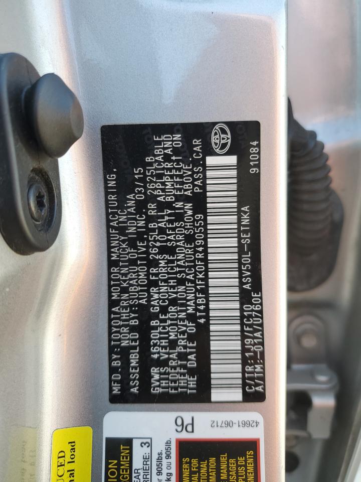 4T4BF1FK0FR490559 2015 TOYOTA CAMRY - Image 15