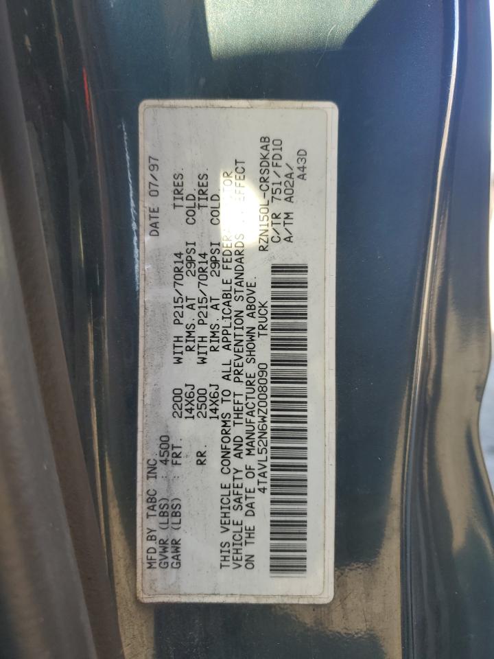 1998 Toyota Tacoma Xtracab VIN: 4TAVL52N6WZ008090 Lot: 72412594