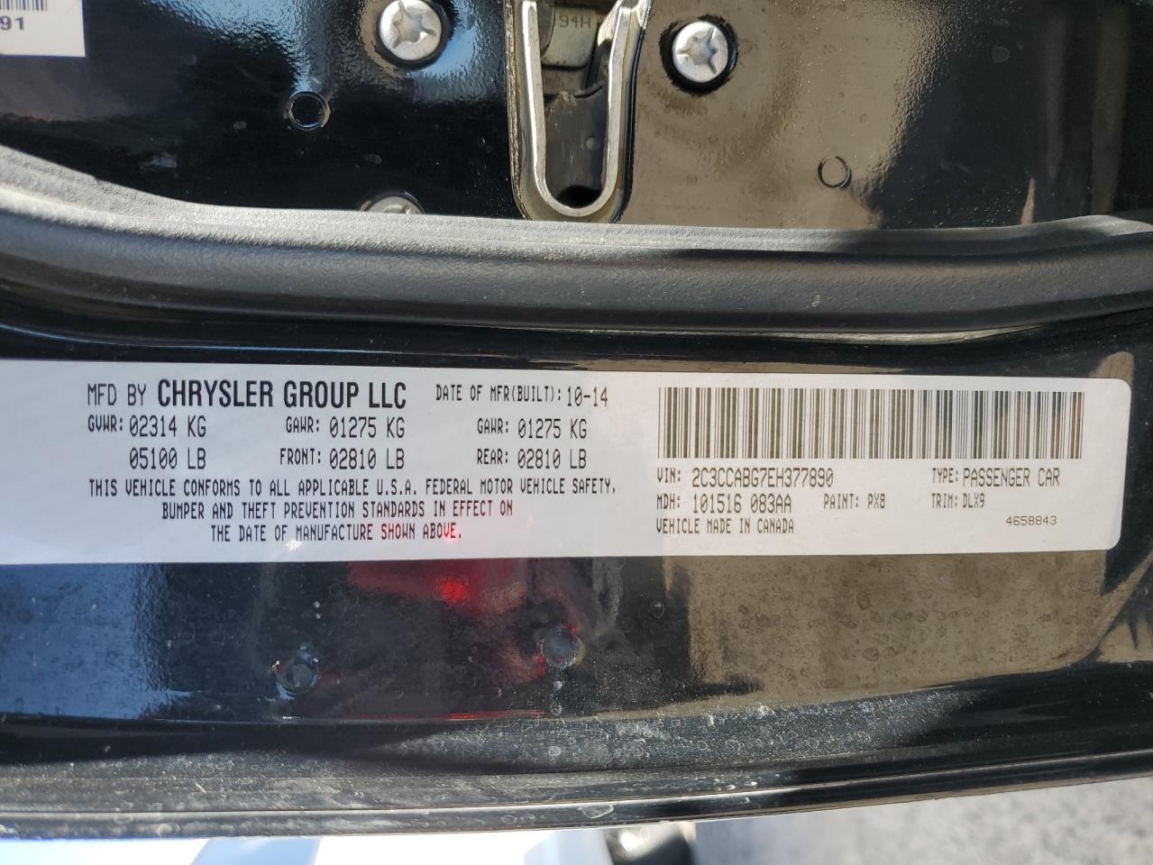 2014 Chrysler 300 S VIN: 2C3CCABG7EH377890 Lot: 72468034