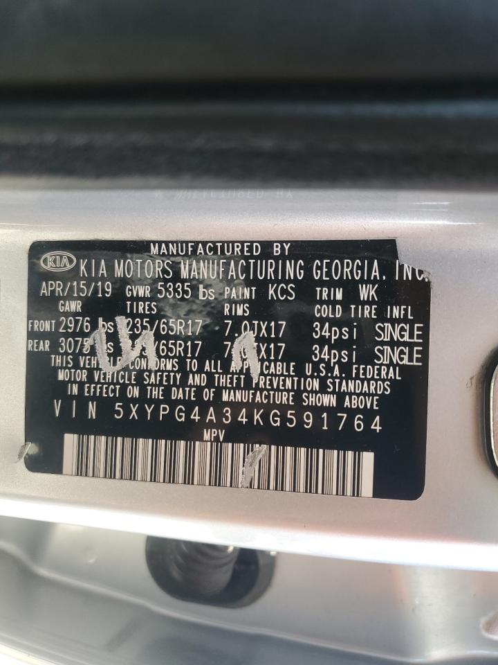 5XYPG4A34KG591764 2019 Kia Sorento L