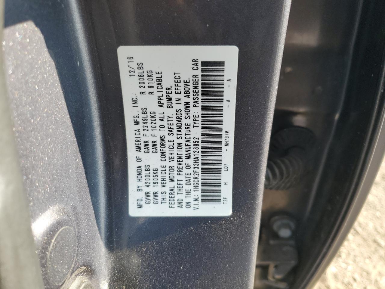 1HGCR2F33HA128952 2017 HONDA ACCORD - Image 13