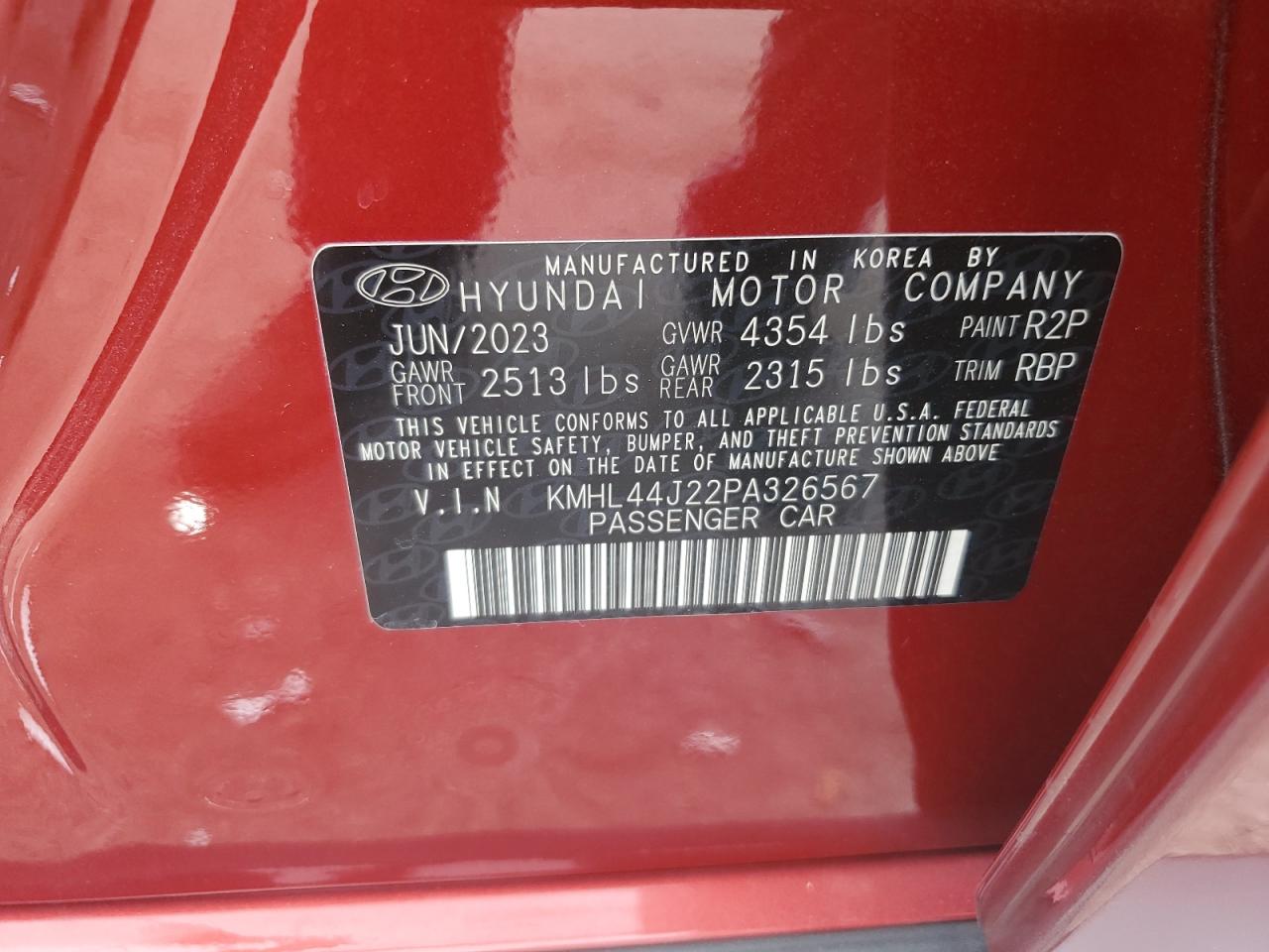 2023 Hyundai Sonata Sel Plus VIN: KMHL44J22PA326567 Lot: 70895834