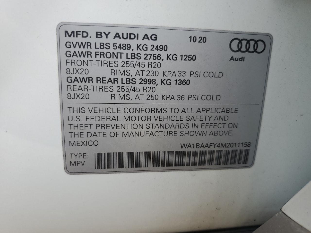 2021 Audi Q5 Premium Plus VIN: WA1BAAFY4M2011158 Lot: 72142954