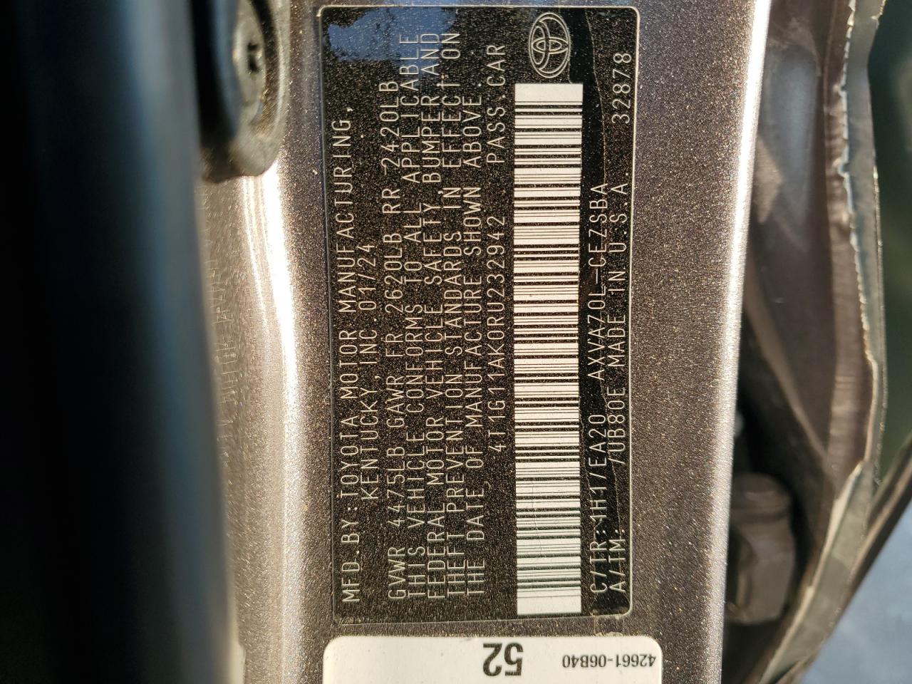 4T1G11AK0RU232942 Toyota Camry SE N 12