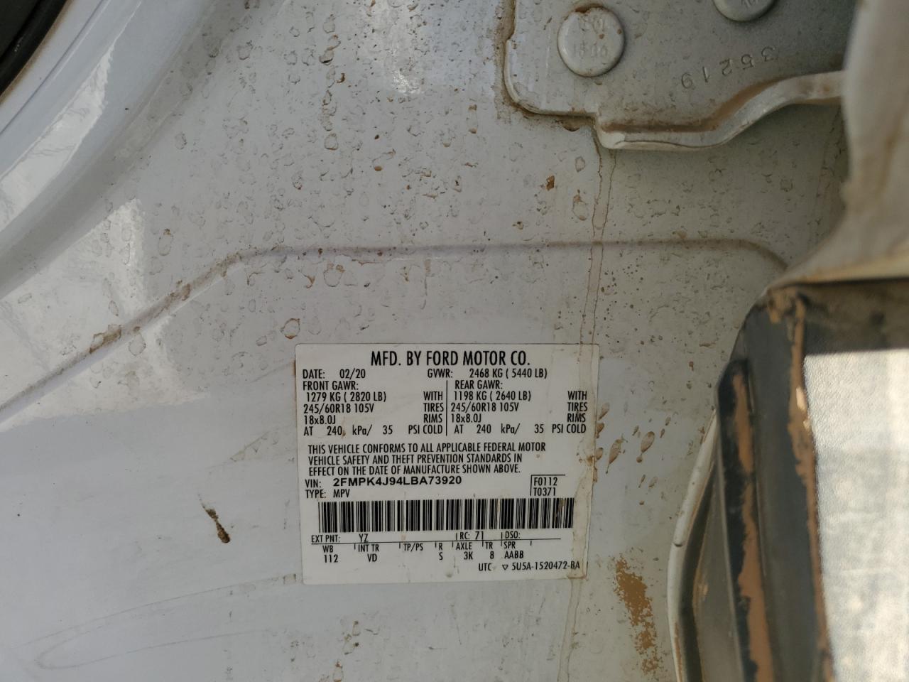 2FMPK4J94LBA73920 2020 FORD EDGE - Image 13