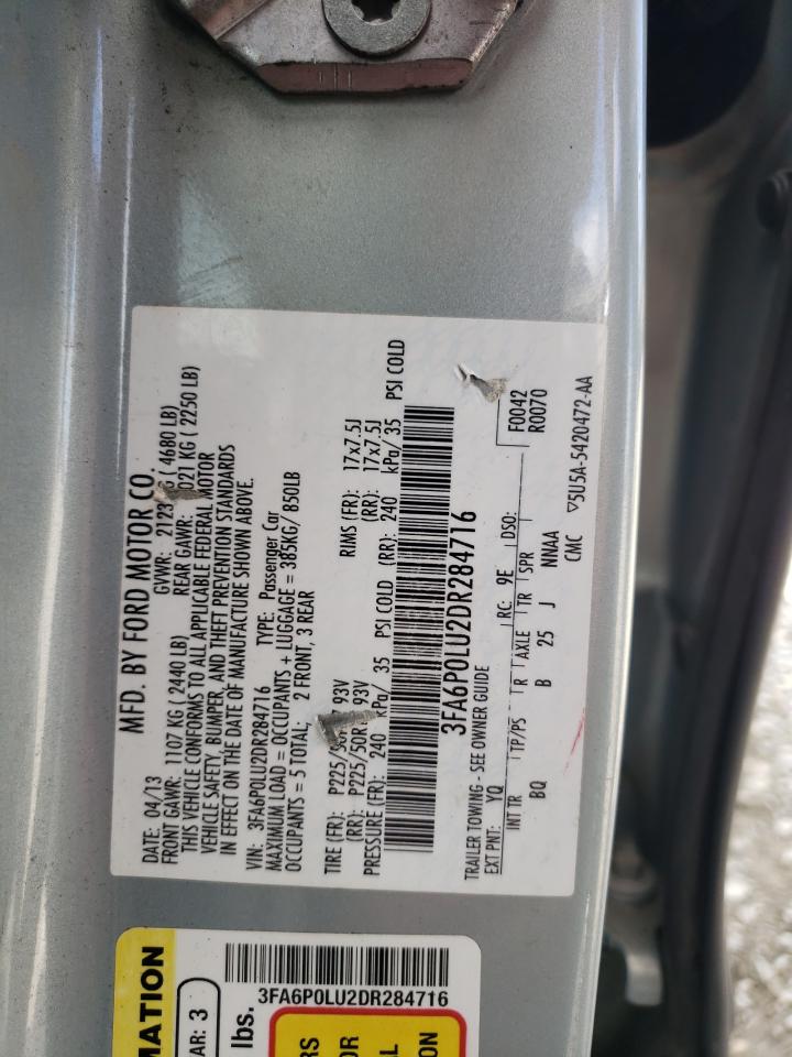 3FA6P0LU2DR284716 2013 Ford Fusion Se Hybrid