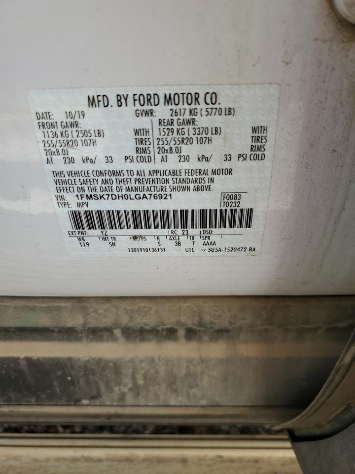 1FMSK7DH0LGA76921 2020 FORD EXPLORER - Image 14