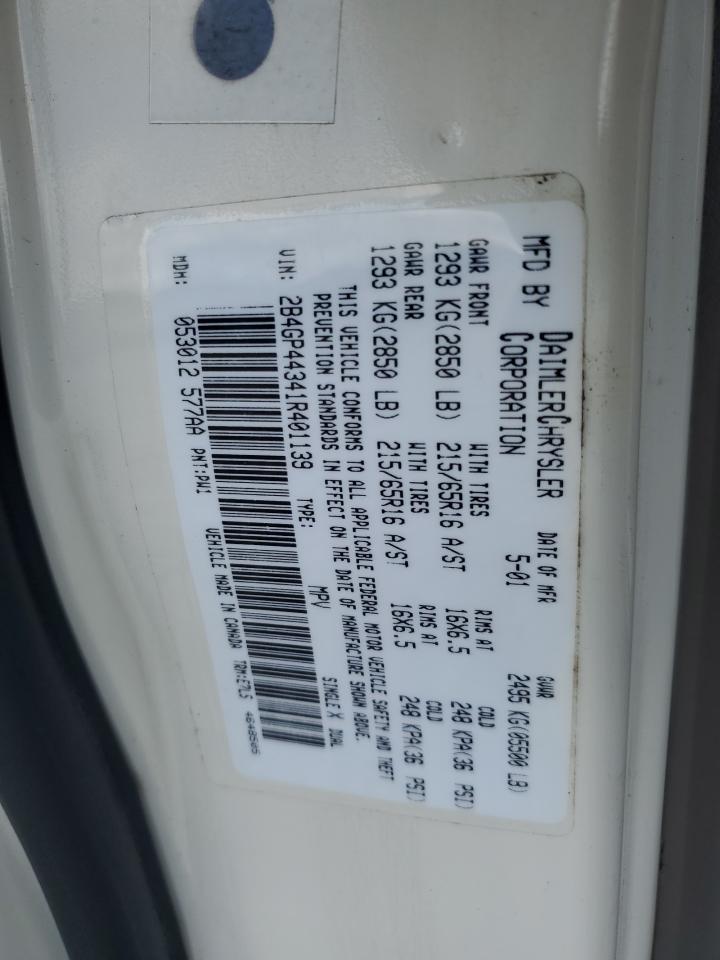 2B4GP44341R401139 2001 Dodge Grand Caravan Sport