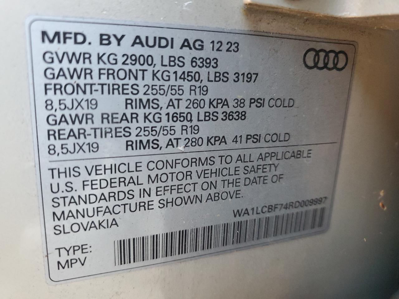 WA1LCBF74RD009997 2024 Audi Q7 Premium Plus