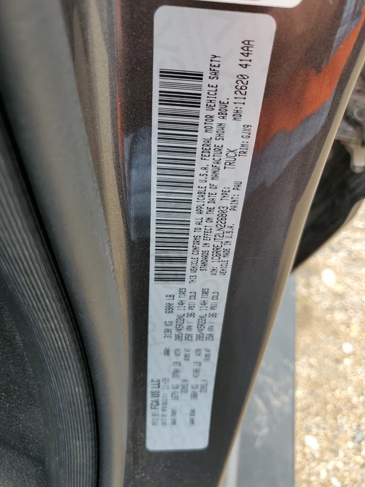 2020 Ram 1500 Laramie VIN: 1C6RREJT2LN226803 Lot: 71077644