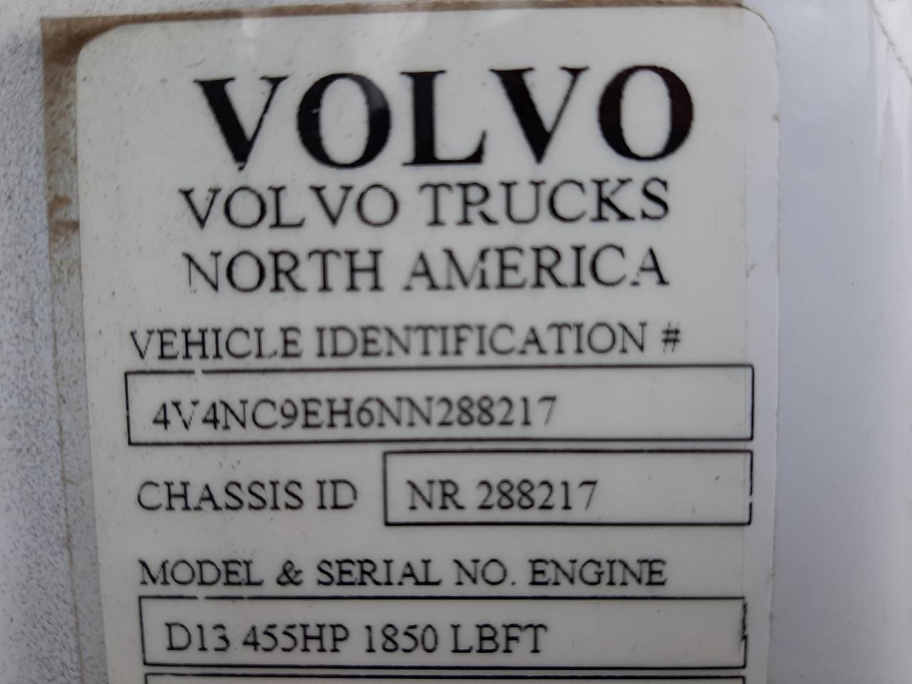 4V4NC9EH6NN288217 2022 Volvo Vn Vnl