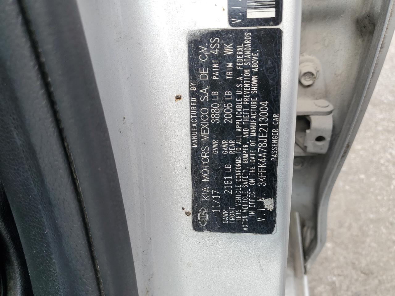 2018 Kia Forte Lx VIN: 3KPFK4A78JE213004 Lot: 73200454