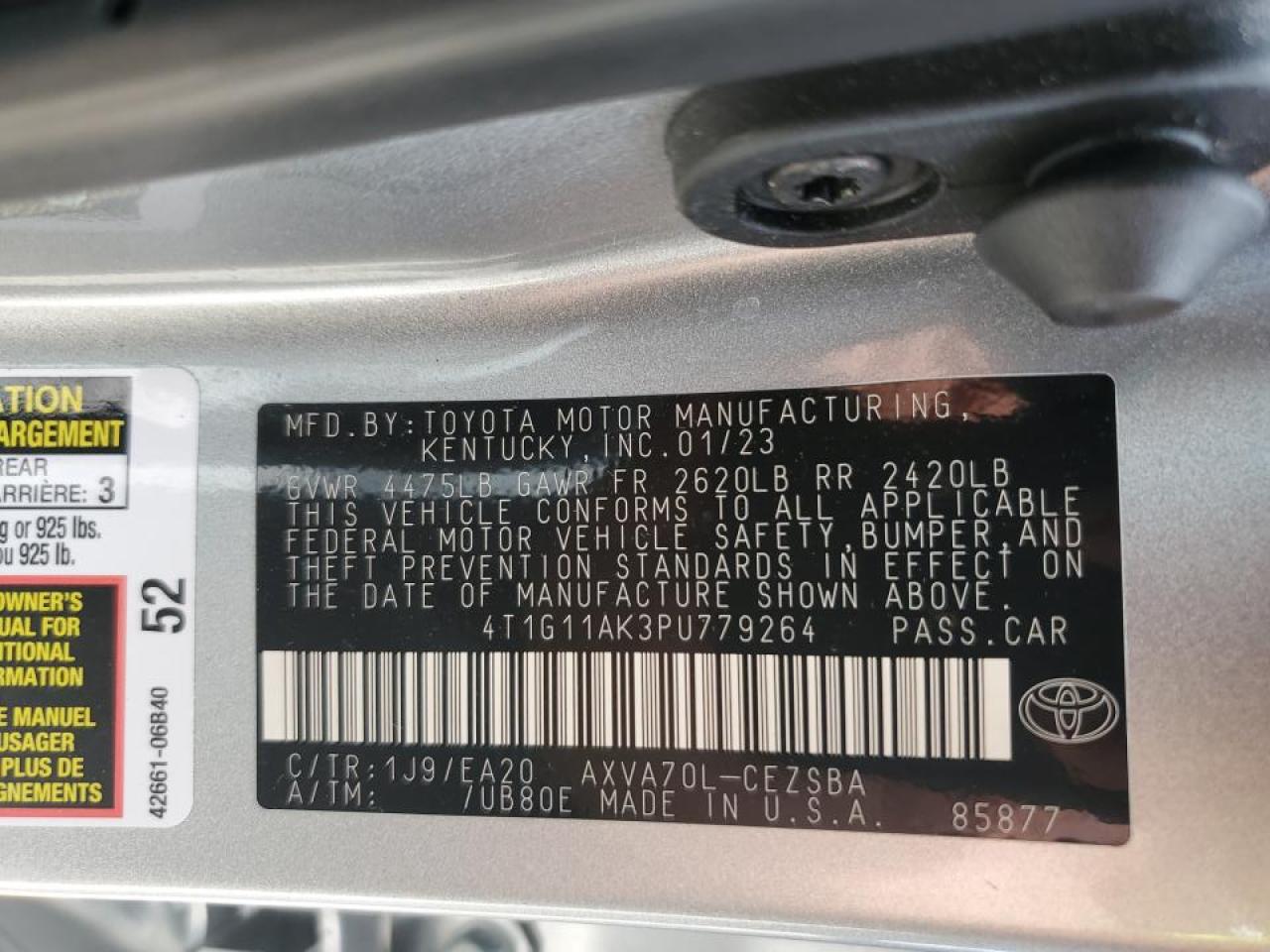 4T1G11AK3PU779264 2023 TOYOTA CAMRY - Image 12