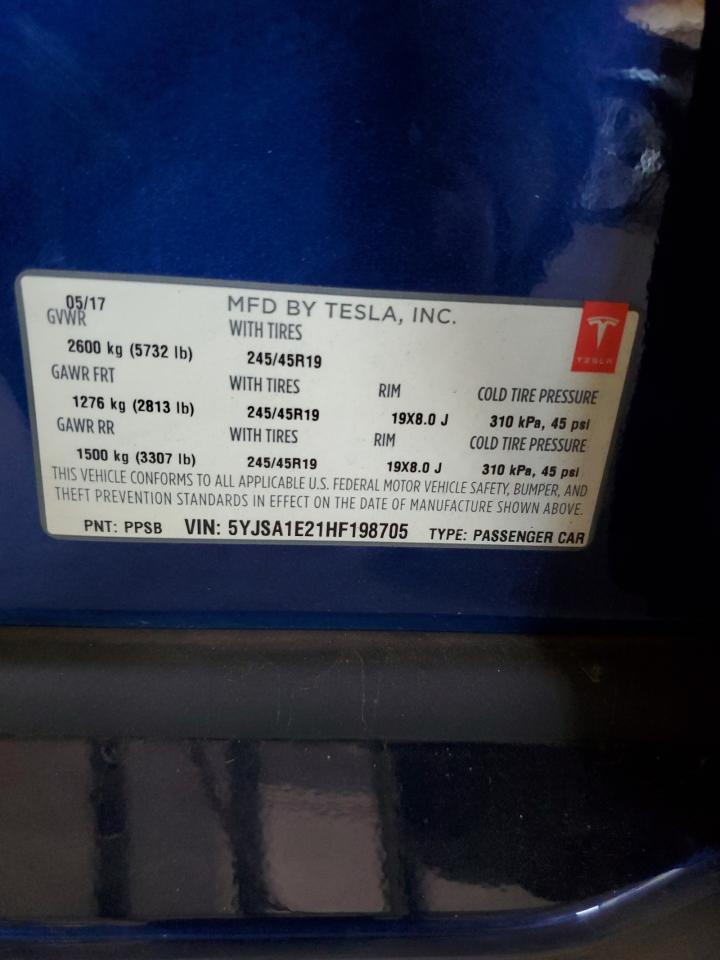 5YJSA1E21HF198705 2017 Tesla Model S