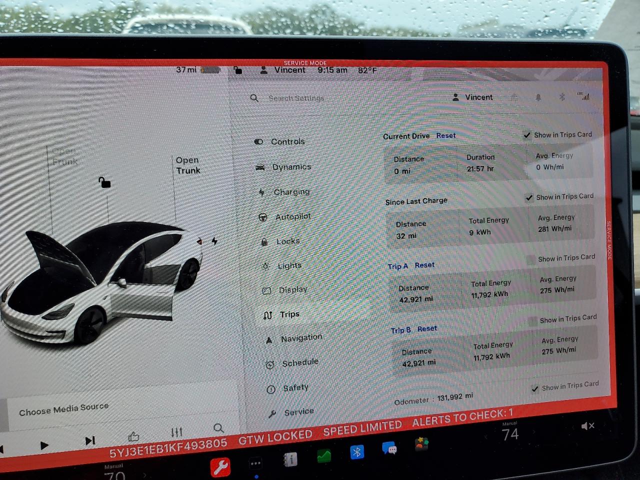 5YJ3E1EB1KF493805 2019 Tesla Model 3