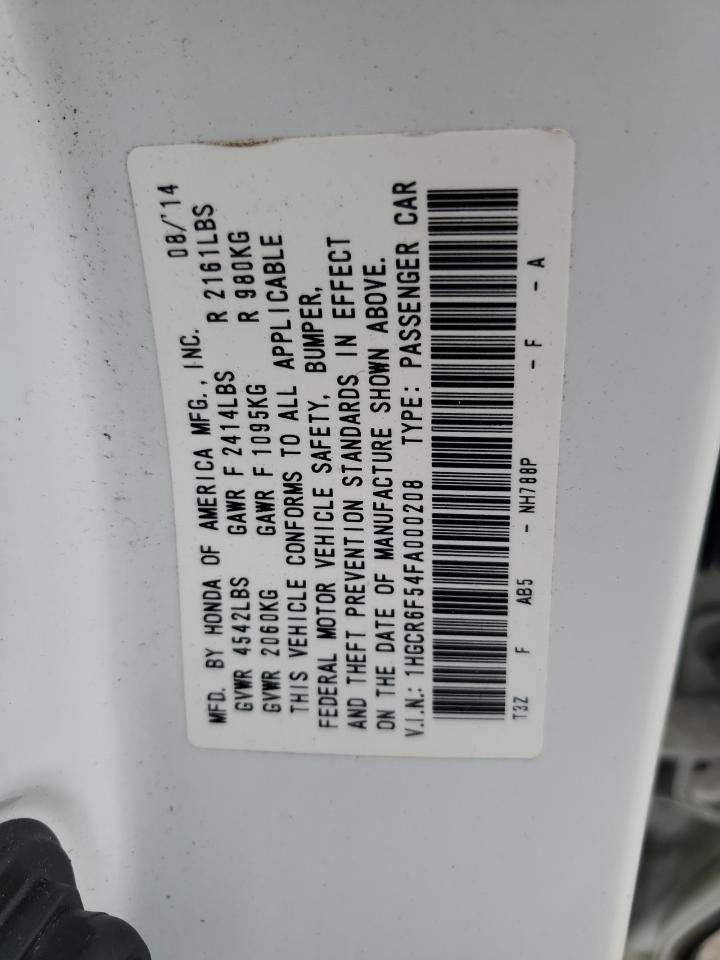 1HGCR6F54FA000208 2015 Honda Accord Hybrid Exl