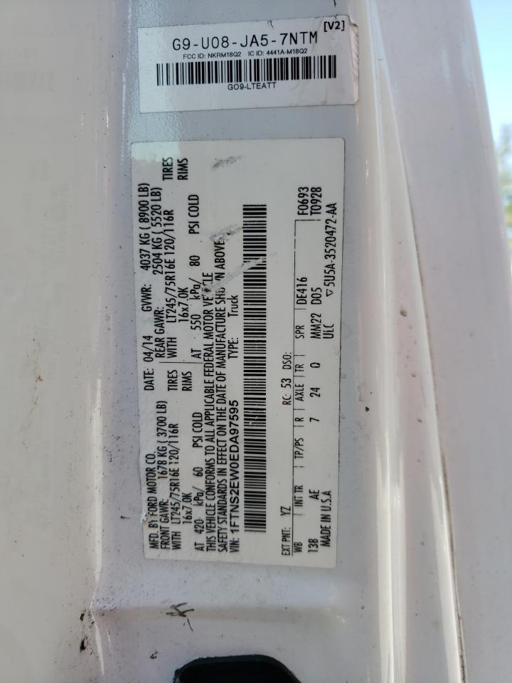 2014 Ford Econoline E250 Van VIN: 1FTNS2EW0EDA97595 Lot: 70307374