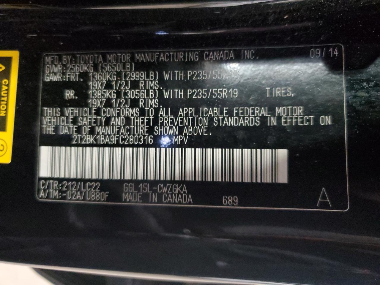 2T2BK1BA9FC280316 2015 LEXUS RX - Image 13