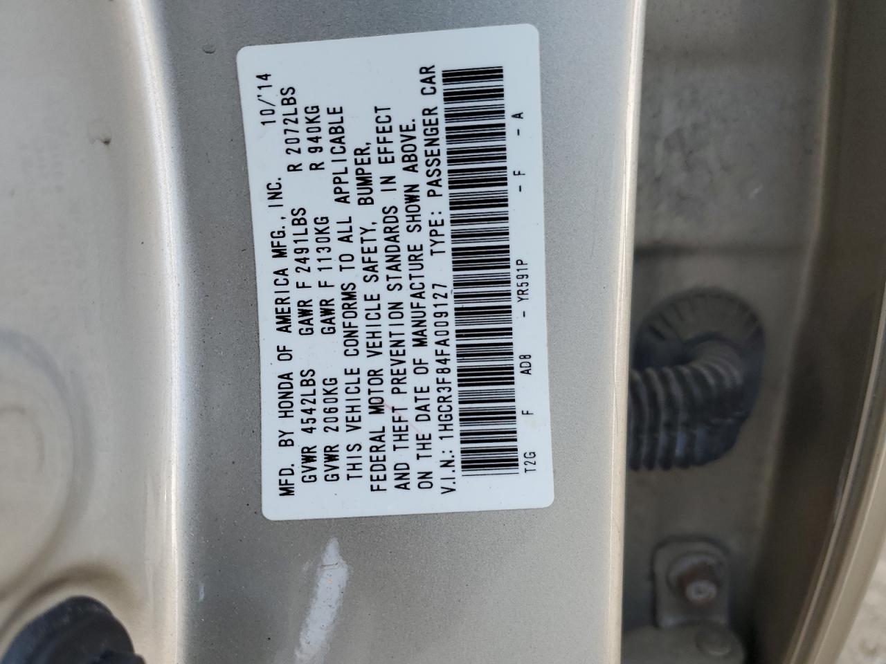 VIN 1HGCR3F84FA009127 2015 HONDA ACCORD no.13