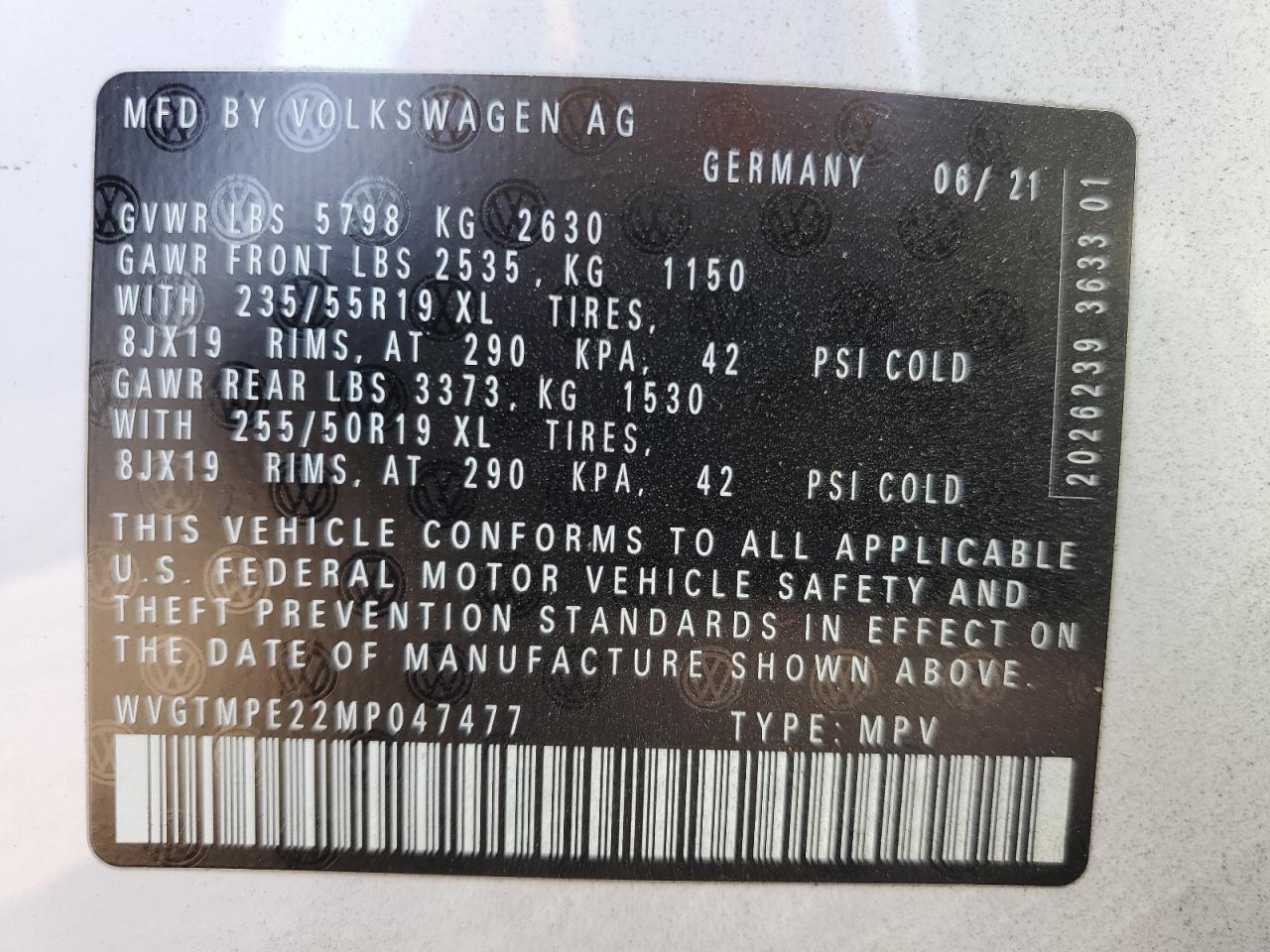 WVGTMPE22MP047477 2021 VOLKSWAGEN ID.4 - Image 15