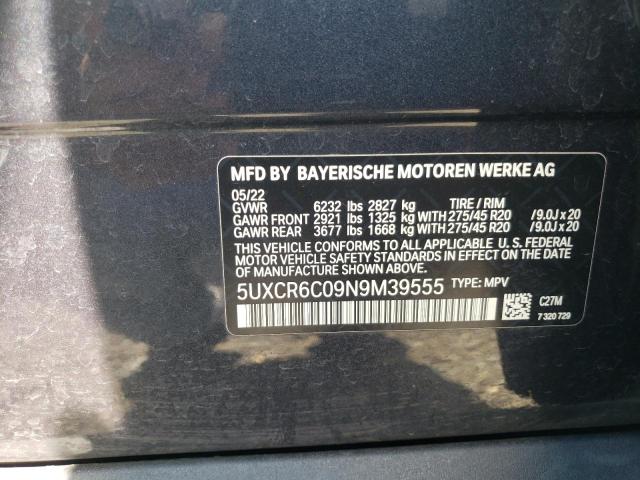 5UXCR6C09N9M39555 BMW X5 XDRIVE4 12