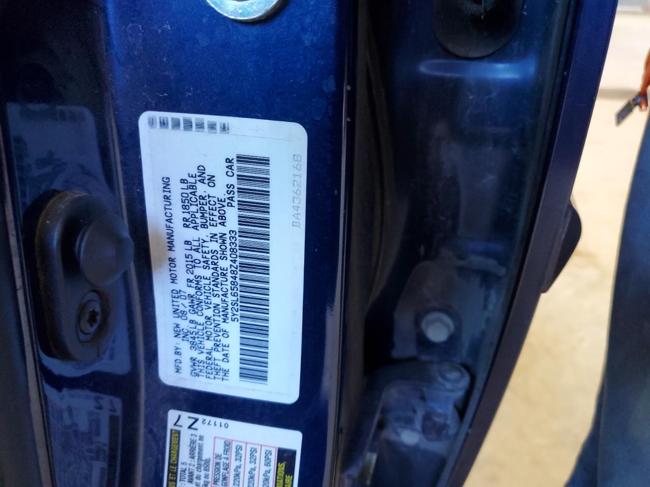 5Y2SL65848Z408333 2008 Pontiac Vibe